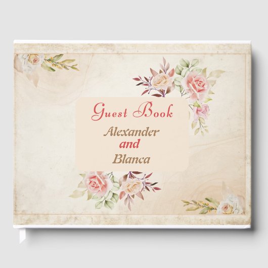 Livre D'or Mariage Rose Vintage rose clair (Recto)