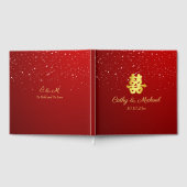 Livre D'or Mariage rouge flocon de neige double bonheur (Complet)