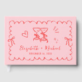 Livre D'or Mariage rouge rose Whimsical Wavy (Recto)