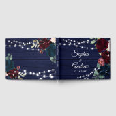 Livre D'or Mariage Rustic Wood Marsala & Navy Blue Flowers (Complet)
