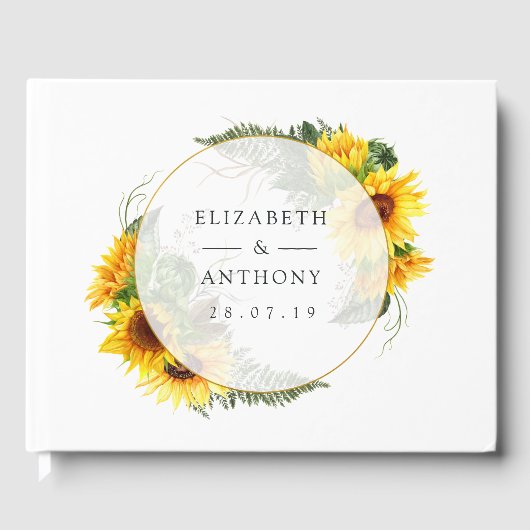 Livre D'or Mariage rustique au soleil d'aquarelle (Recto)