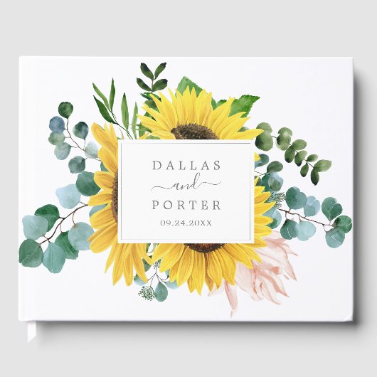 Livre D'or Mariage rustique de tournesol Eucalyptus (Recto)