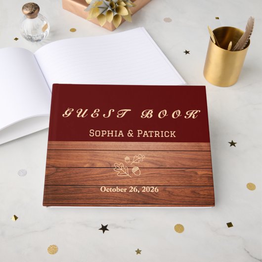 Livre D'or Mariage rustique élégant (Recto ouvert)