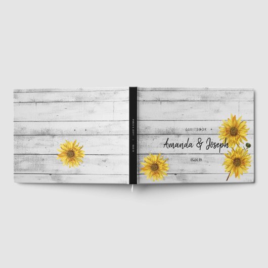 Livre d'or Mariage Rustique en bois blanc (Complet)