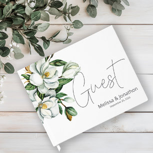 Livre D'or Mariage Rustique Floral Magnolia Blanche