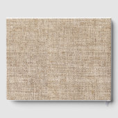 Livre D'or Mariage rustique minimal avec toile de jute marron (Verso)