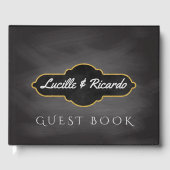 Livre D'or Mariage rustique | Monogramme de tableau (Recto)