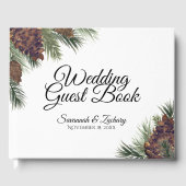Livre D'or Mariage Rustique Pinecones et Bouges de pin (Recto)
