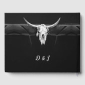 Livre D'or Mariage Rustique Western Noir et Blanc Taureau (Verso)