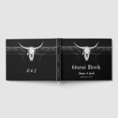 Livre D'or Mariage Rustique Western Noir et Blanc Taureau (Complet)