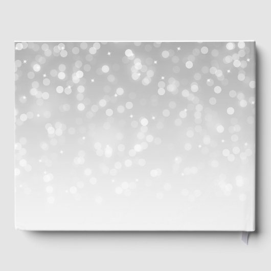 Livre d'or mariage Silver Bokeh Sparkle Lights (Verso)
