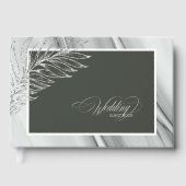 Livre D'or Mariage Silver Leaf Sage Green ID876 (Recto)