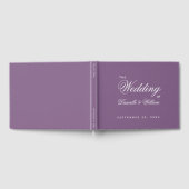 Livre D'or Mariage Simple Calligraphie Script Violet Poussiér (Complet)
