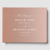 Livre D'or Mariage simple en terre cuite et blanc Ombre (Recto)