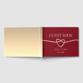 Livre D'or Mariage simple rouge et or élégant (Complet)