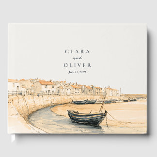 Livre D'or Mariage sur la plage au coucher du soleil sur le q
