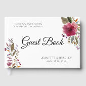 Livre D'or Mariage tendance d'aquarelle Bourgogne (Recto)