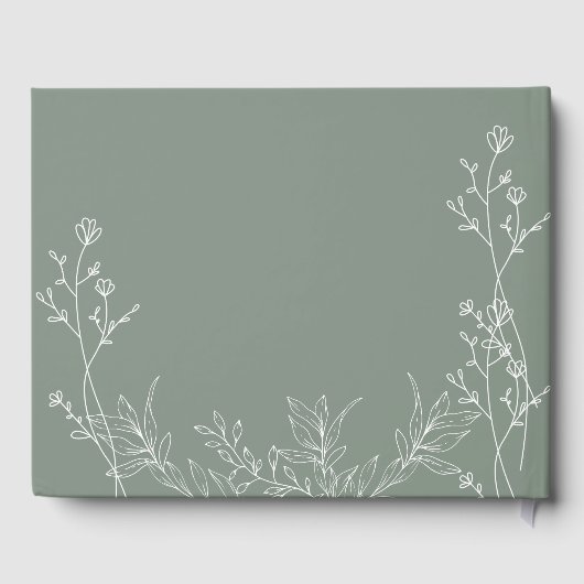 Livre D'or Mariage tendance saga vert (Verso)