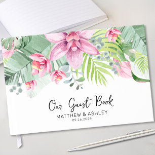 Livre D'or Mariage Tropical Floral Aquarelle