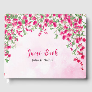 Livre D'or Mariage tropical sous les bougainvillées roses