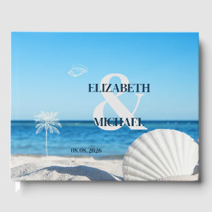 Livre D'or Mariage Tropical sur une Plage Océane