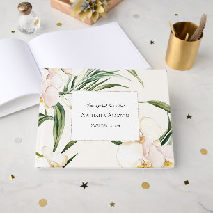 Livre D'or Mariage Tropical White Orchid Flowers