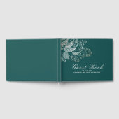 Livre D'or Mariage turquoise et Gold Foliage élégant (Complet)