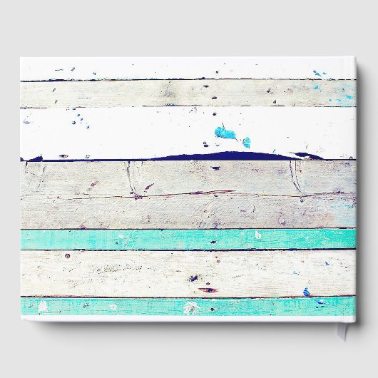 Livre d'or mariage Turquoise Rustic Wood Shabby Ch (Verso)
