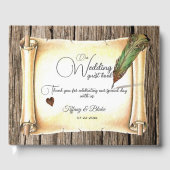 Livre D'or Mariage unique de défilement et de plume (Recto)