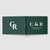 Livre D'or Mariage vert émeraude monogramme simple et élégant (Complet)