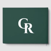 Livre D'or Mariage vert émeraude monogramme simple et élégant (Verso)