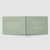 Livre D'or Mariage vert feuille simple couleur solide (Complet)