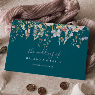 Livre D'or Mariage vert Fleur sauvage multicouleur été
