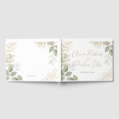 Livre D'or Mariage Vert Moderne avec Or (Complet)