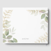 Livre D'or Mariage Vert Moderne avec Or (Verso)