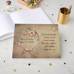 Livre D'or Mariage Vintage Cœur et Roses