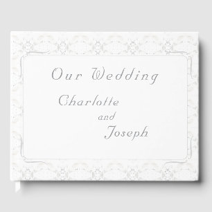 Livre D'or Mariage vintage en dentelle blanche