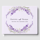 Livre D'or Mariage violet couleur d'aquarelle floraux de lava (Recto)