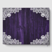 Livre D'or Mariage violet de dentelle de bois rustique (Verso)