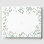 Livre D'or Mariage Whimsical Vert Tiré À La Main (Verso)