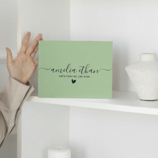 Livre D'or Mariages minimalistes modernes personnalisés Vert