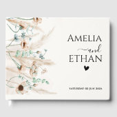 Livre D'or Mariages personnalisés modernes Bohème herbe de la (Recto)