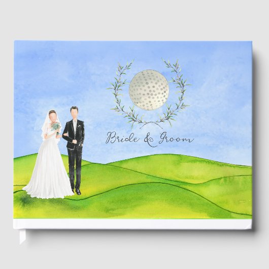 Livre D'or Mariée de golf et marié pour golfers Mariage (Recto)