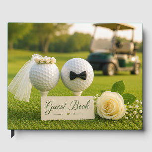 Livre D'or Mariés de golf sur un parcours de golf