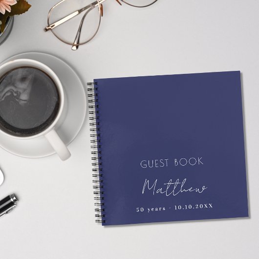 Livre d'or marine bleu blanc nom simple