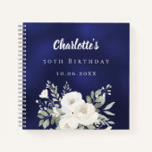 Livre d'or marine bleu bleu flor (Devant)