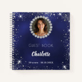 Livre d'or marine bleu diamants photo (Devant)