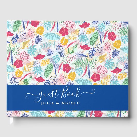 Livre D'or Marine Blue Rose Wild Rain Forest Mariage À feuill (Recto)