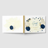 Livre D'or marine & fleurs blanches or mariage botanique (Complet)