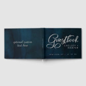 Livre D'or Marine Luster Bleu foncé Aquarelle Mariage (Complet)